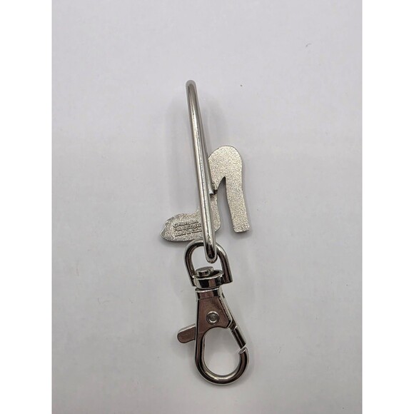 Alexx Purse Hook Keyring Bag Hanger Black w\ Green High Heel Sivertone - Picture 4 of 5